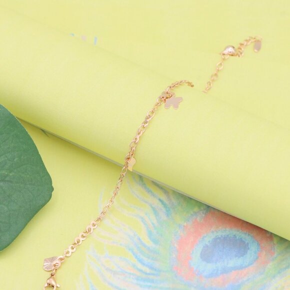 "Smiley Charm Rose Gold Bracelet, XPBL1097 - Picture 3 of 11